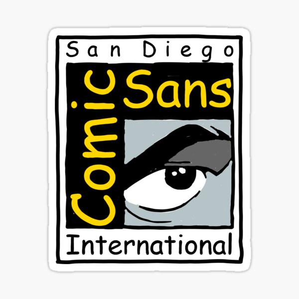 Vista previa del artículo con la obra «San Diego Comic Sans», diseñado y vendido por GravityBoy.