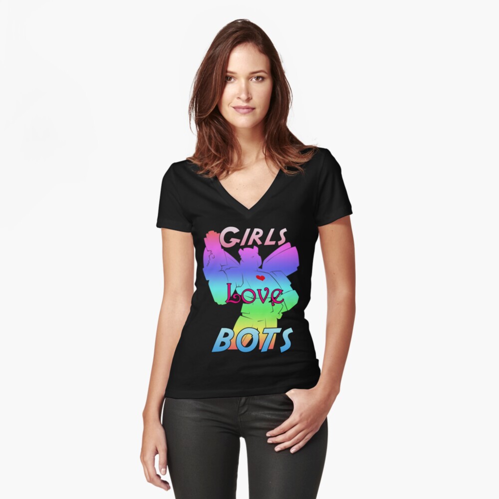 Item preview, Fitted V-Neck T-Shirt designed and sold by cybercat.