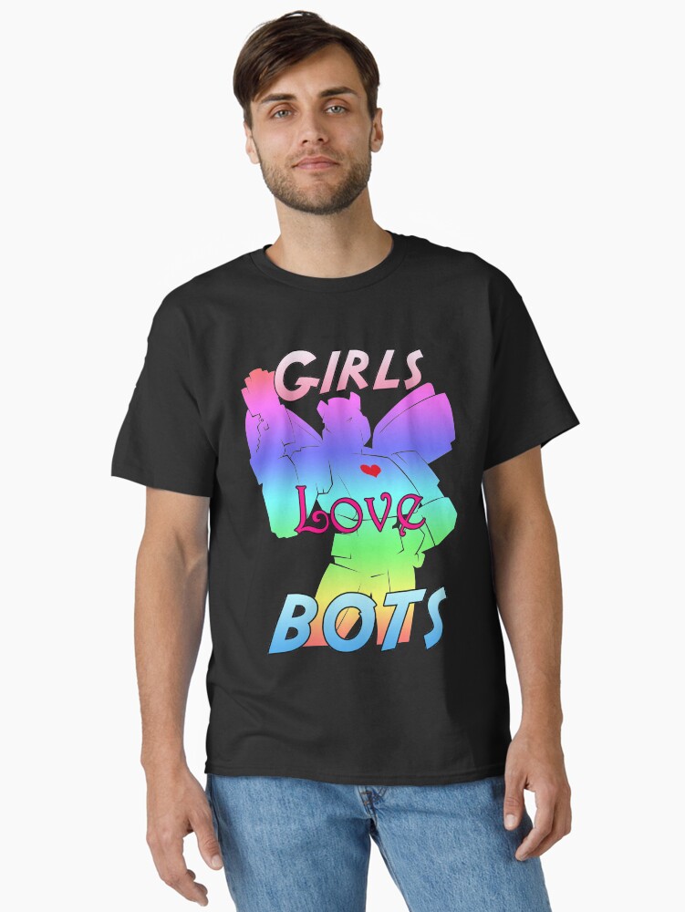 Thumbnail 2 of 7, Classic T-Shirt, Girls Love Bots Pride designed and sold by cybercat.