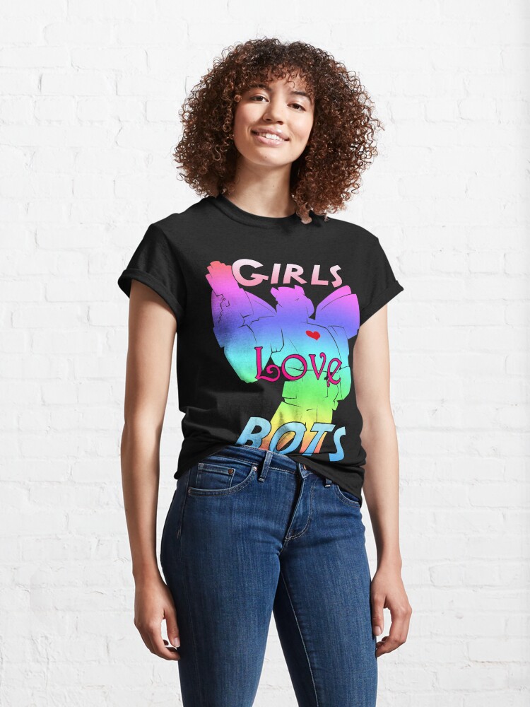 Alternate view of Girls Love Bots Pride Classic T-Shirt