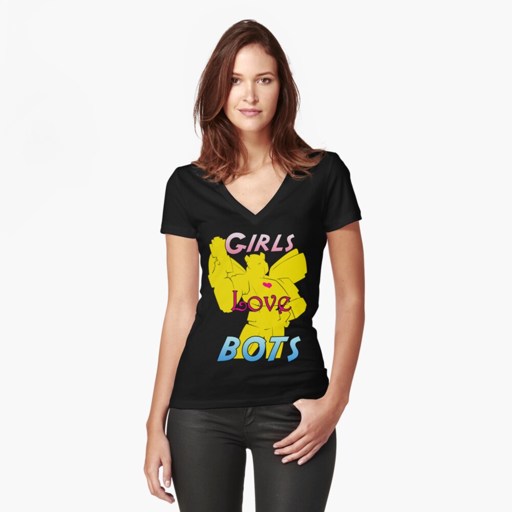 Item preview, Fitted V-Neck T-Shirt designed and sold by cybercat.