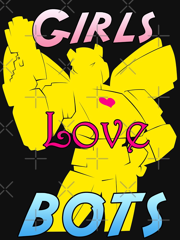Thumbnail 7 of 7, Classic T-Shirt, Girls Love Bots Yellow designed and sold by cybercat.
