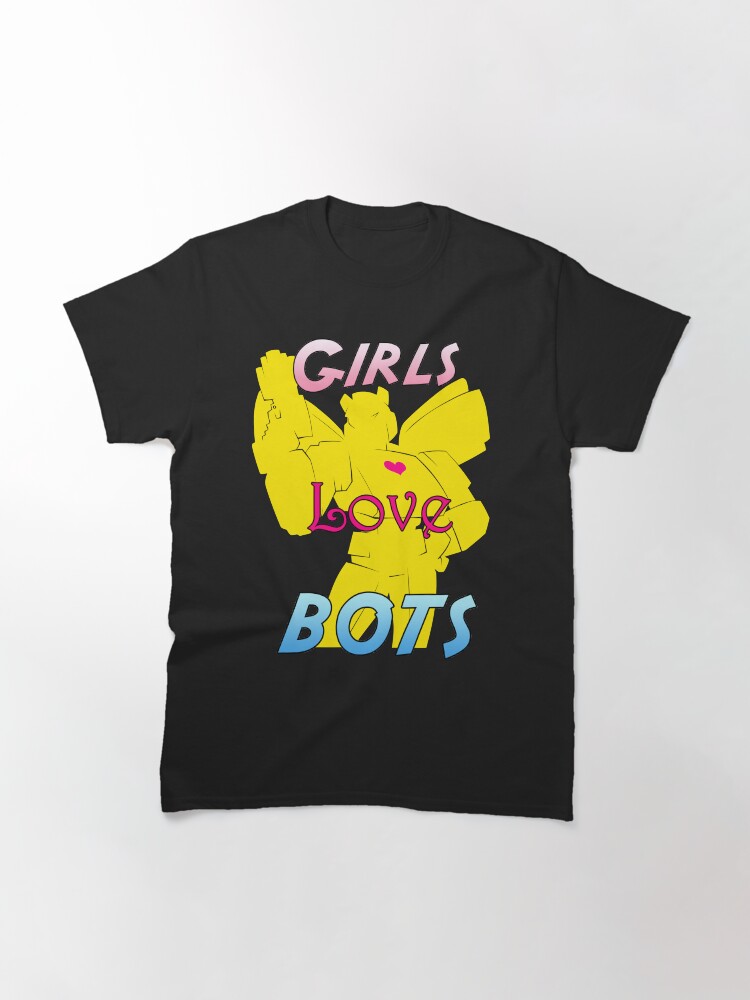 Thumbnail 2 of 7, Classic T-Shirt, Girls Love Bots Yellow designed and sold by cybercat.
