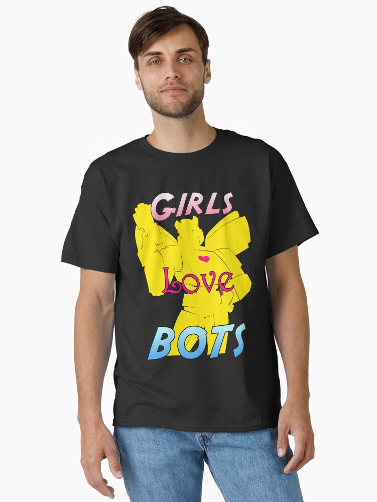 Thumbnail 1 of 7, Classic T-Shirt, Girls Love Bots Yellow designed and sold by cybercat.