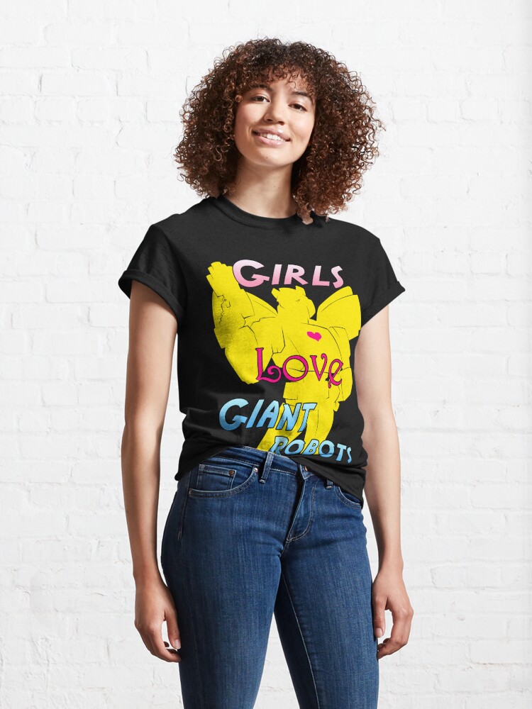 Classic T-Shirt, Girls Love Giant Robots  designed and sold by cybercat