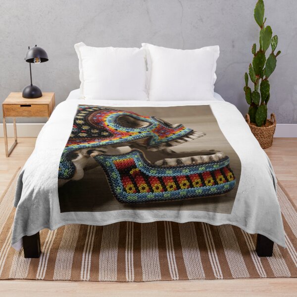 Item preview, Skull huichol art mexican designed and sold by edleon.