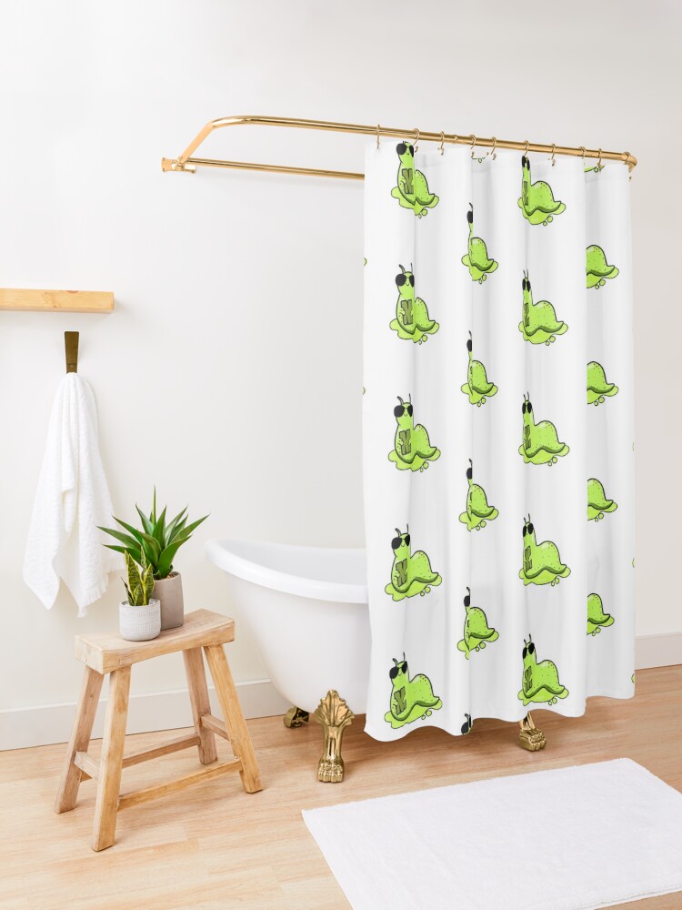 "Alphabet Letter M Super Cool Slimy Slug " Shower Curtain for Sale by