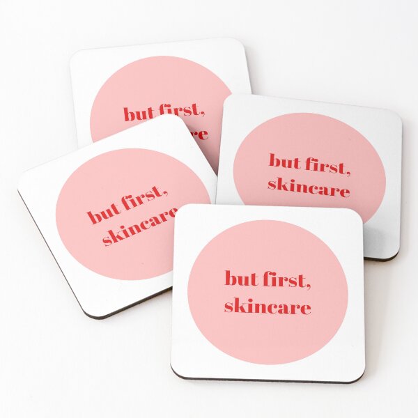 Item preview, But First, Skincare Pastel Pink Red designed and sold by angelmalfoy.