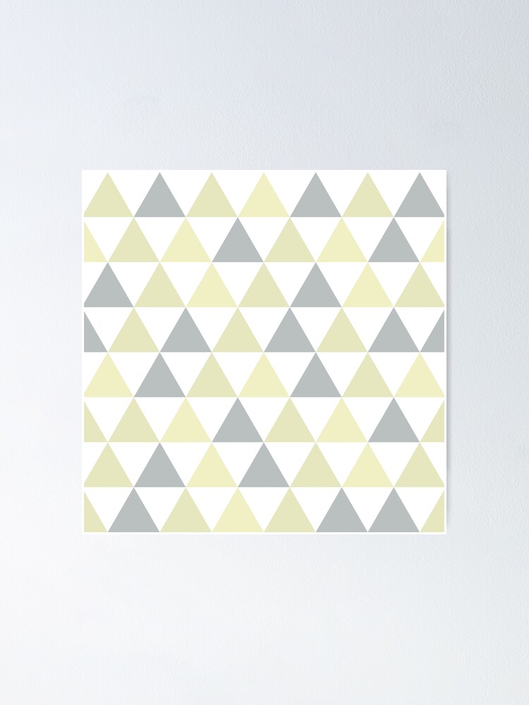 Geometric Triangle Design Ochre & Grey on a Cream Background