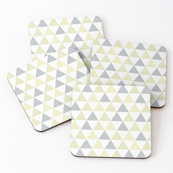 Item preview, Triangular: Gray and Pale Yellow Cream on White. Subtle Minimalist Geometric Pattern in Trending Colours designed and sold by kierkegaard.