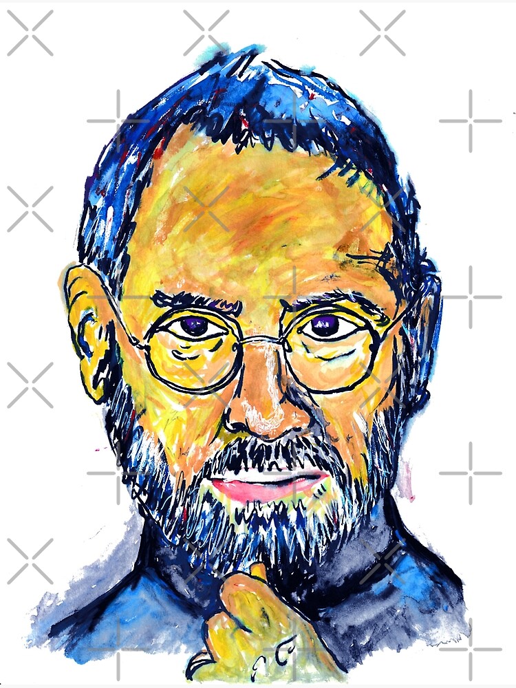 "steve jobs watercolor painting" Poster for Sale by kartickdutta101