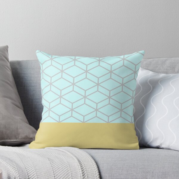 Item preview, Honeycomb Geometric Lattice 2 in Mustard Yellow, Light Gray, and Light Aqua designed and sold by kierkegaard.