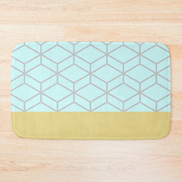 Item preview, Honeycomb Geometric Lattice 2 in Mustard Yellow, Light Gray, and Light Aqua designed and sold by kierkegaard.