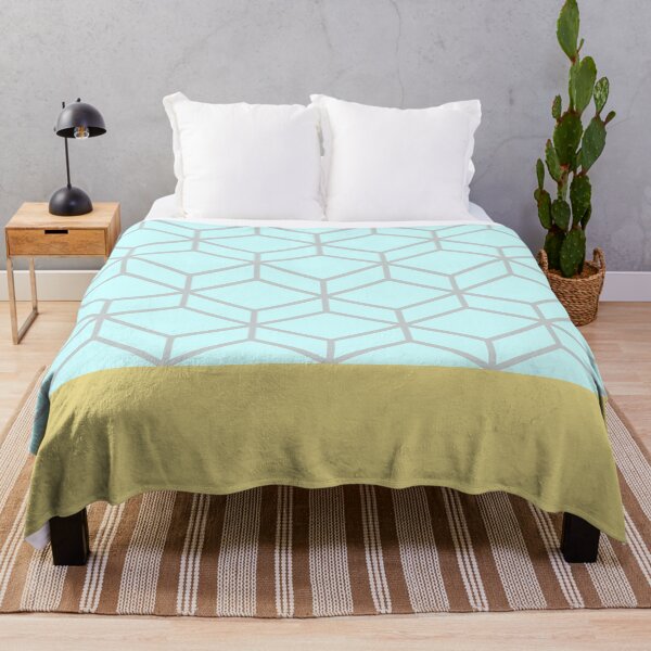 Item preview, Honeycomb Geometric Lattice 2 in Mustard Yellow, Light Gray, and Light Aqua designed and sold by kierkegaard.