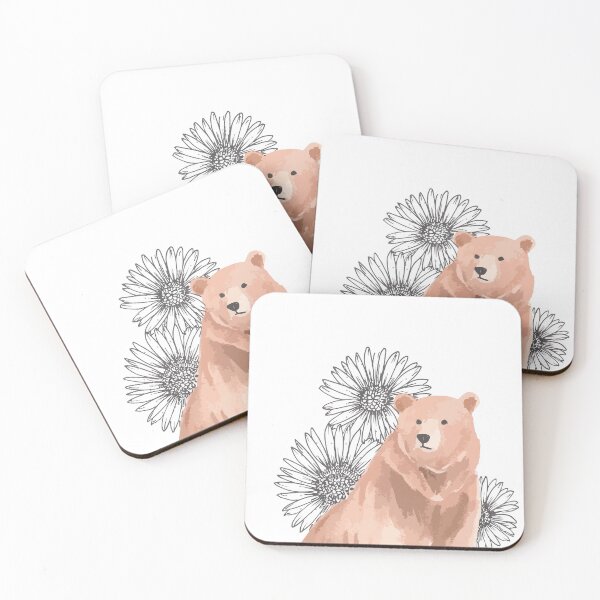 Item preview, Brown Bear With Flowers | Florals designed and sold by EPOOCH.