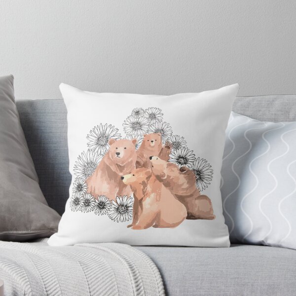 Item preview, Cute Brown Bear Family with Flowers | Aster Flowers designed and sold by EPOOCH.