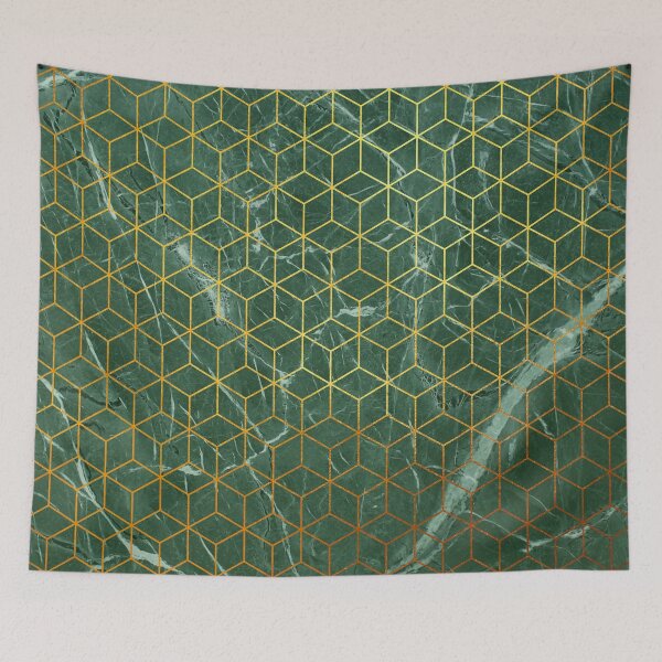 Item preview, Hexagon Design Pattern Emerald Gold designed and sold by PCollection.