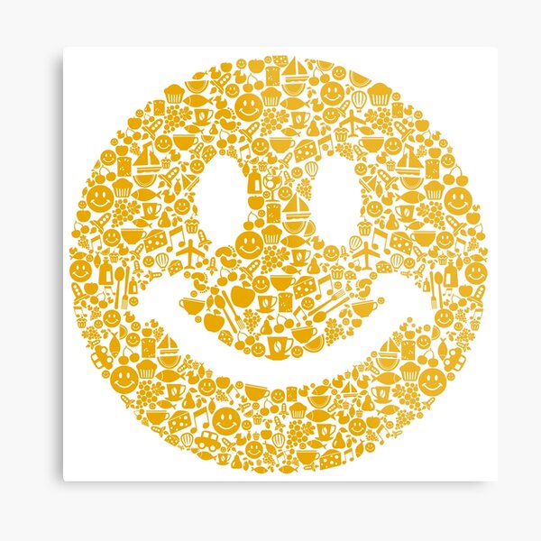 smiley metal happy prints face text unthinkable redbubble ig