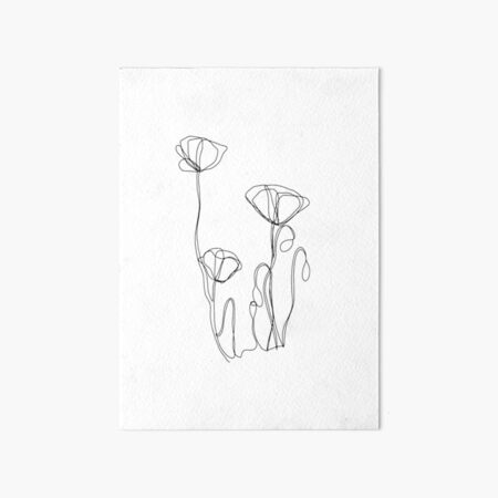 Artikel-Vorschau von Minimalistische Schwarzweiss-Mohnblume | Boho Wild Flower Art, designt und verkauft von brabikate.