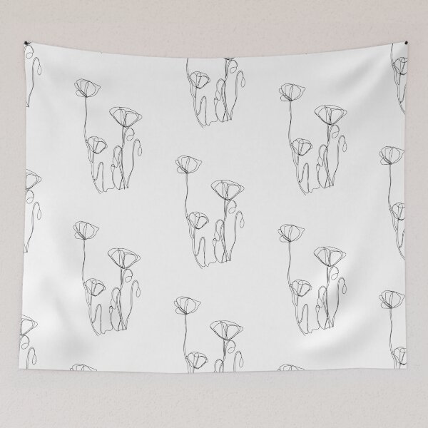 Item preview, Minimalistic Black and White Poppy | Boho Wild Flower Art designed and sold by brabikate.