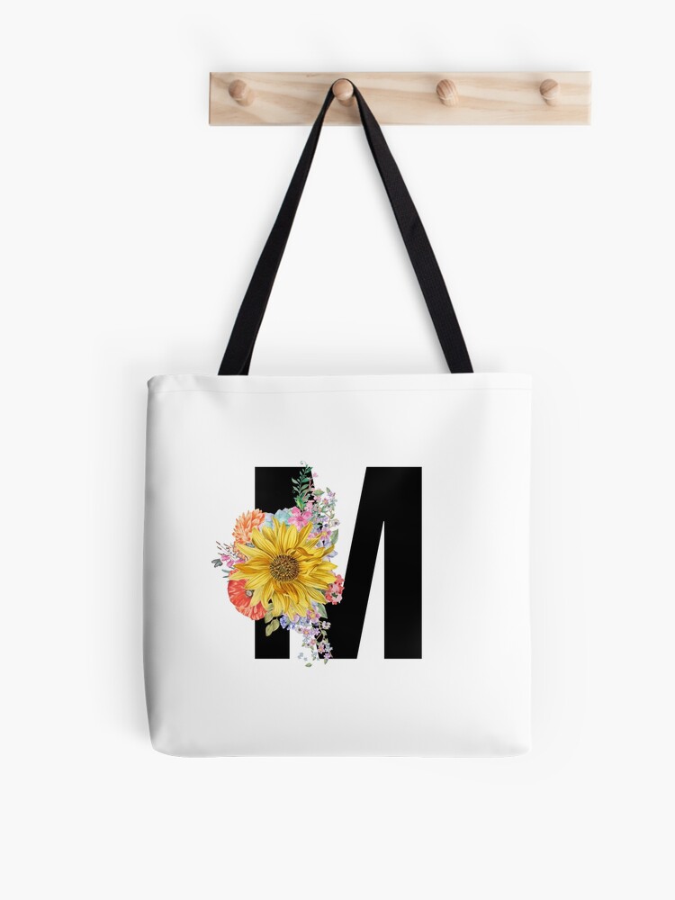 Monogram M Floral Sticker by Quaintrelle, Redbubble