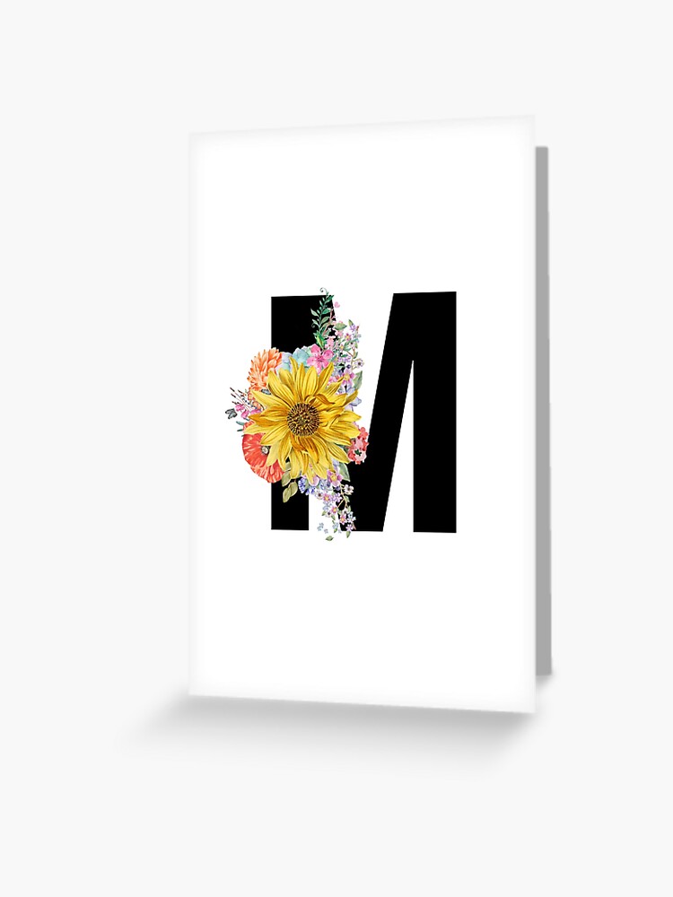 Monogram M Floral Sticker by Quaintrelle, Redbubble