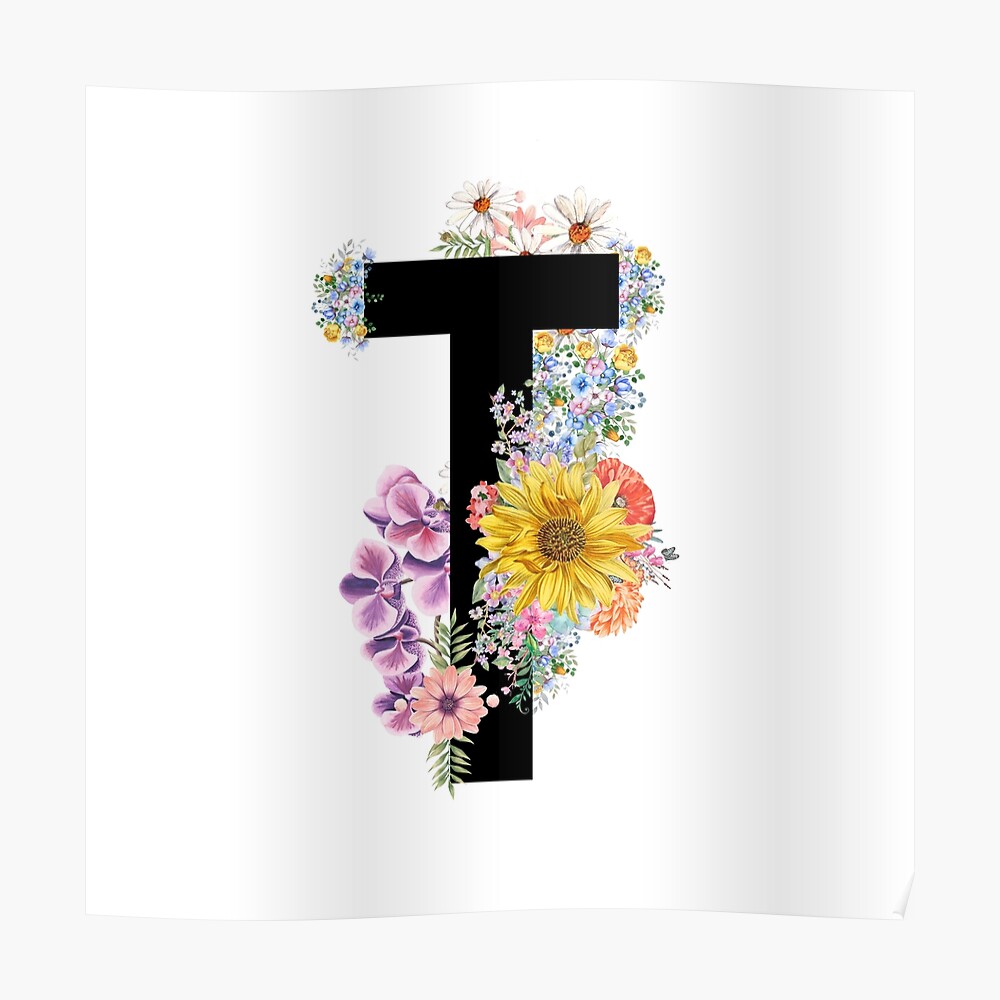 Monogram M Floral Sticker by Quaintrelle, Redbubble