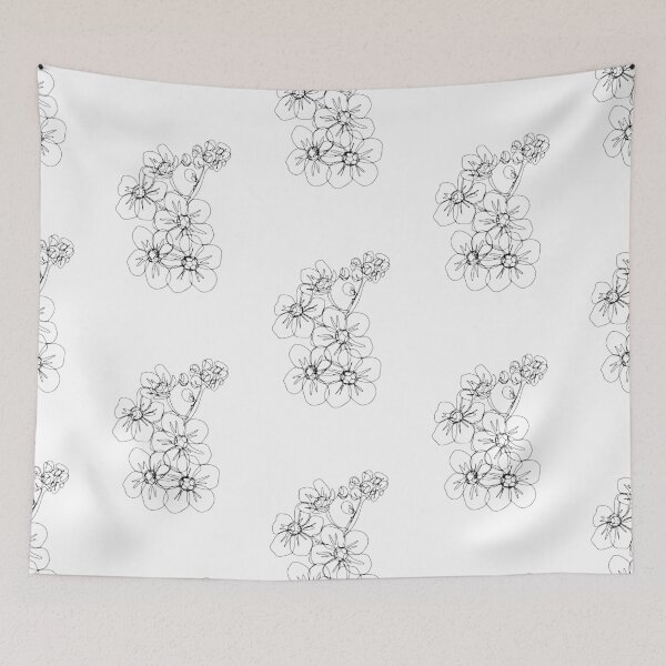 Item preview, Minimalistic Black and White Flower | Boho Wild Flower Art designed and sold by brabikate.