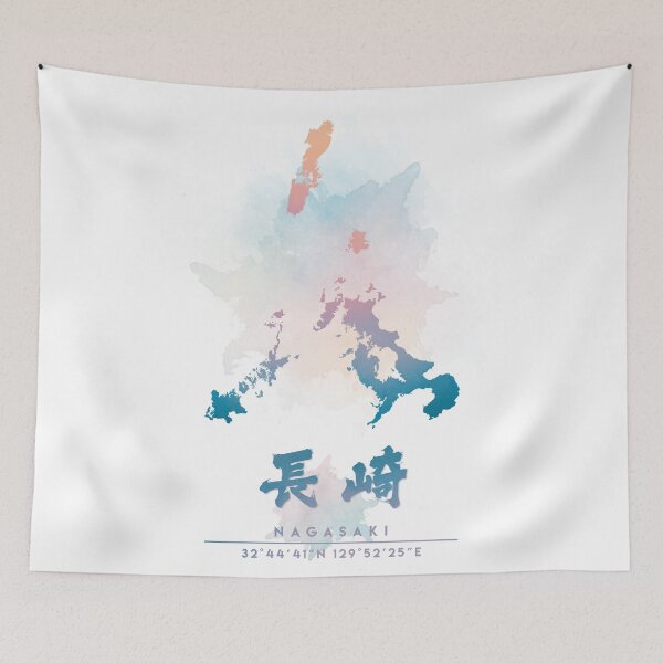 Item preview, Nagasaki Japan Watercolor Map Art designed and sold by Takeda-art.