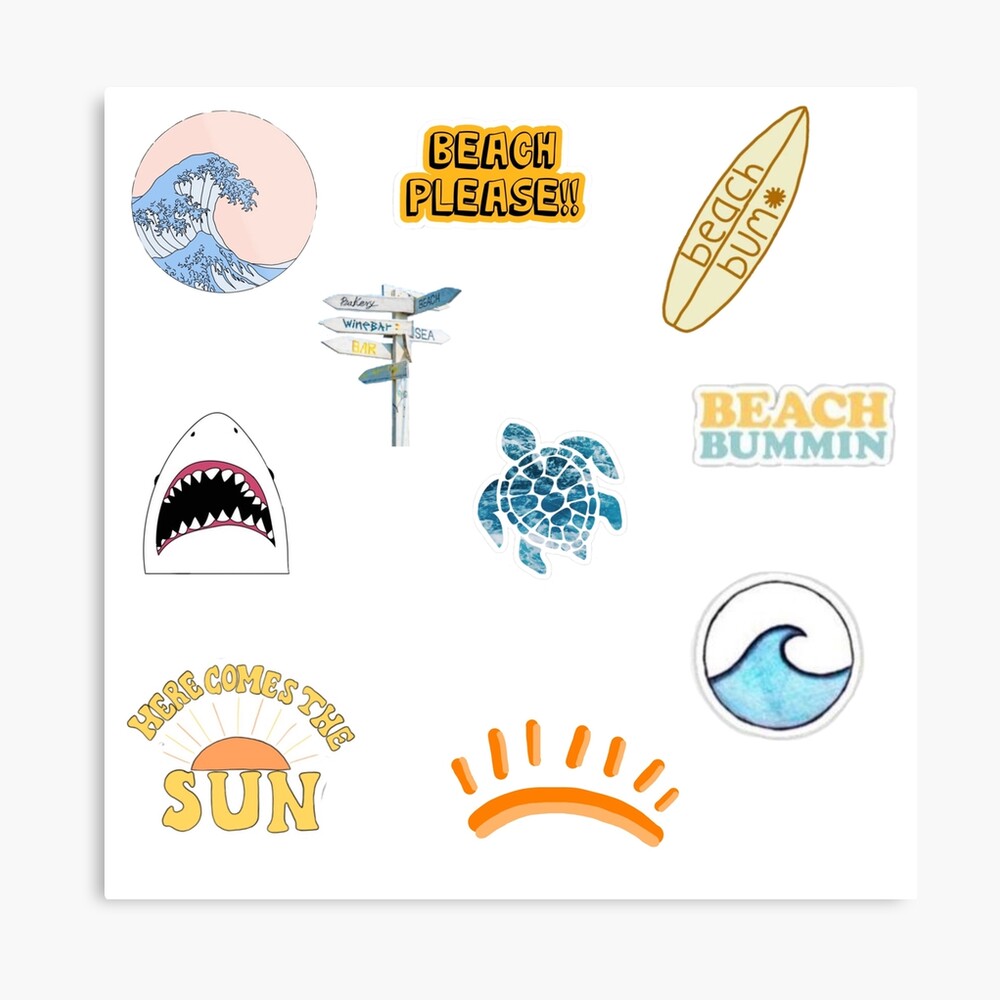 trendy vsco beach sticker pack art board print for sale by shannondunnx redbubble