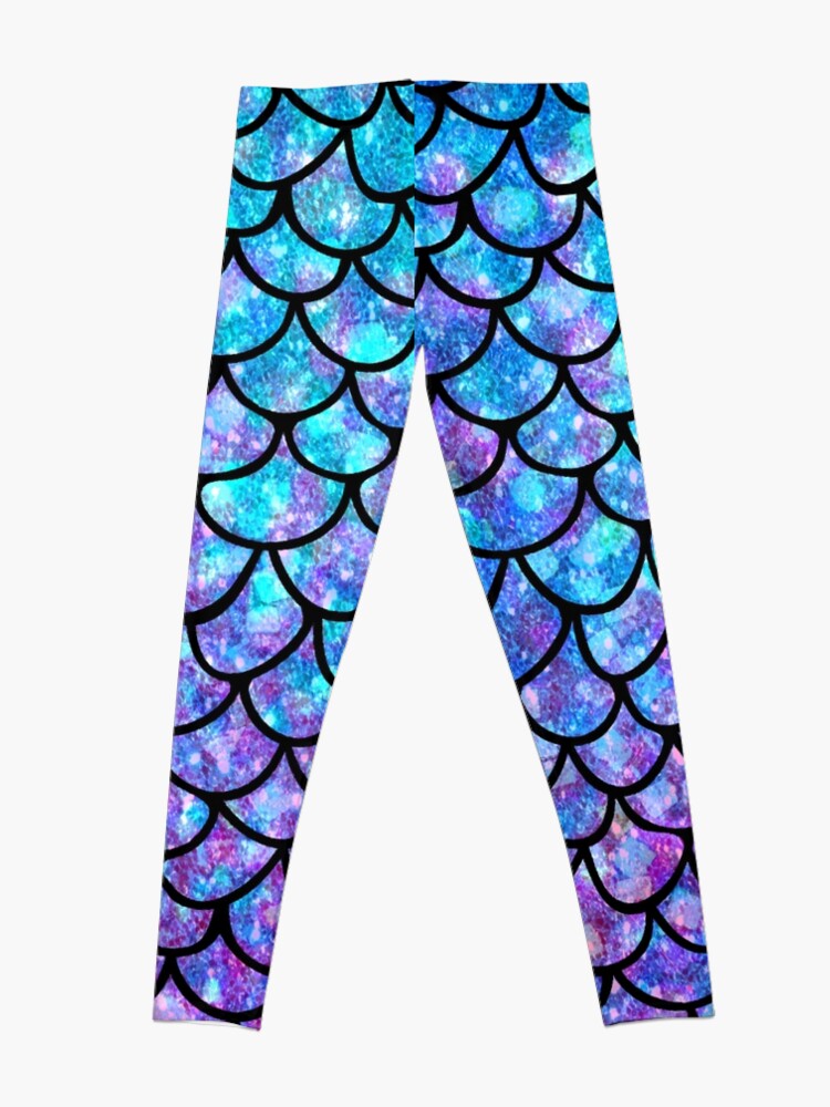 Alternate view of Purples & Blues Mermaid scales Leggings