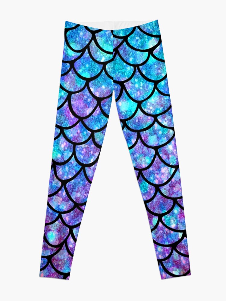Alternate view of Purples & Blues Mermaid scales Leggings