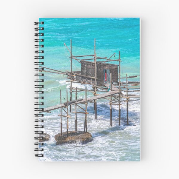 Item preview, Trabocchi coast in Abruzzo with big waves on rough sea - Italy - a trabucco is an old fishing machines famous in south italy sea designed and sold by fineartitalia.