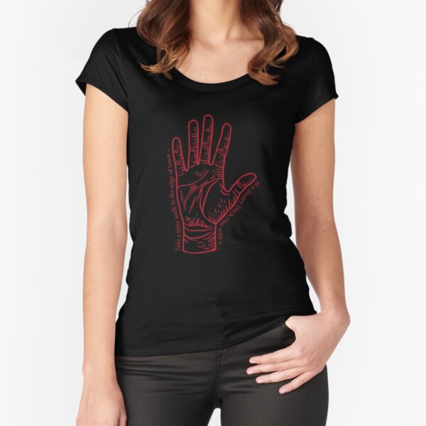 Red Right Hand with Lyrics Fitted Scoop T-Shirt