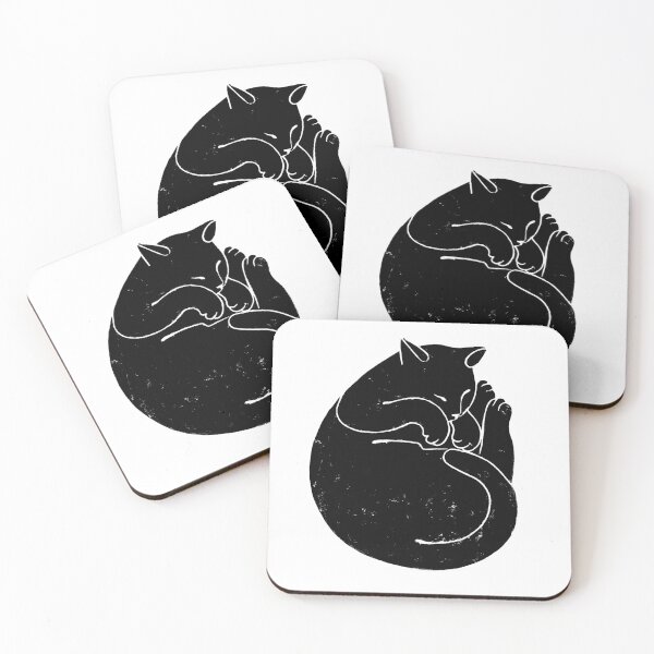 Item preview, Sleeping Cat Linocut Print designed and sold by Adam Regester.