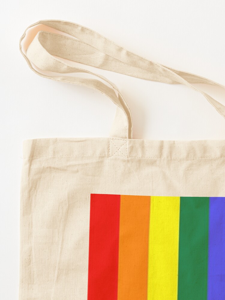 Rainbow Stripes Paint Drip Tote Bag