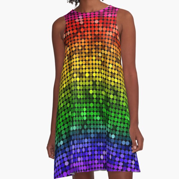 Glitter Rainbow Sequin Pride LGBT A-Line Dress