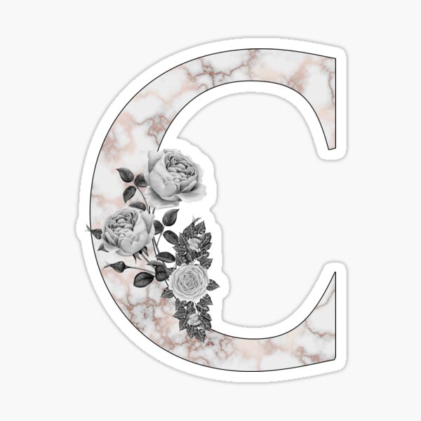 Monogram M Floral Sticker by Quaintrelle, Redbubble