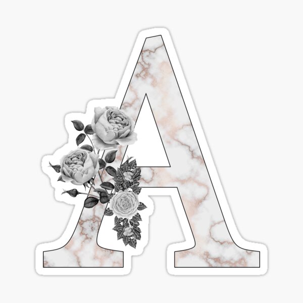 Monogram M Floral Sticker by Quaintrelle, Redbubble