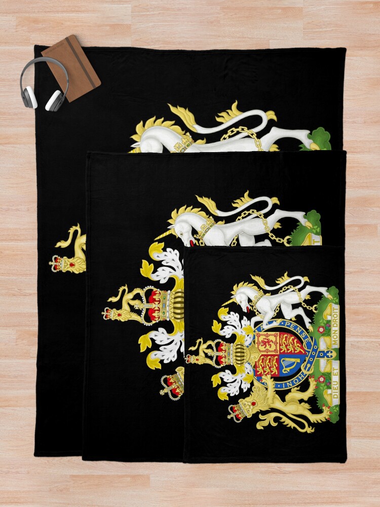 Alternate view of UK royal coat of arms Throw Blanket