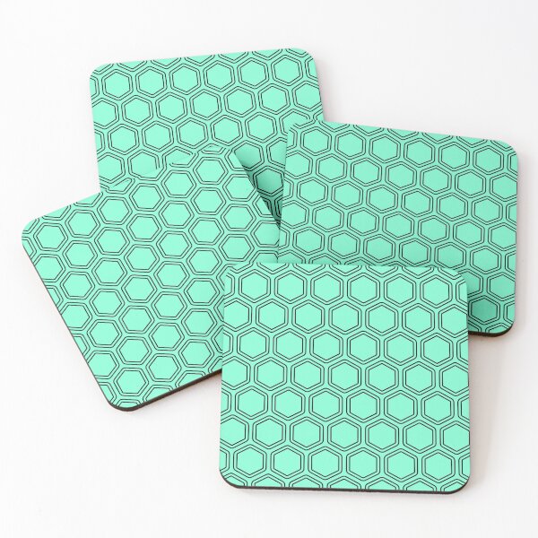 Item preview, aquamarine seamless honeycomb designed and sold by atevern.