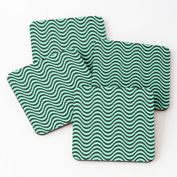 Item preview, aquamarine seamless wave curve designed and sold by atevern.
