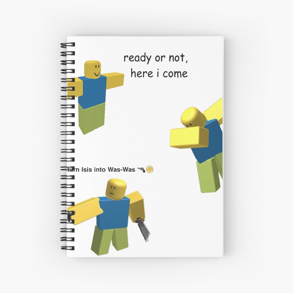 Roblox Meme Sticker Pack Spiral Notebook By Andreschilder Redbubble - isis in roblox