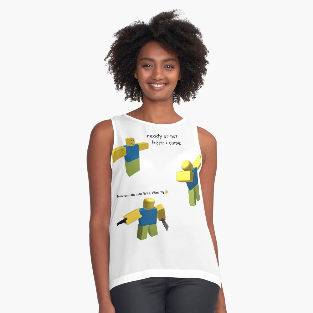 Roblox Meme Sticker Pack Sleeveless Top By Andreschilder Redbubble - roblox smile stickers redbubble