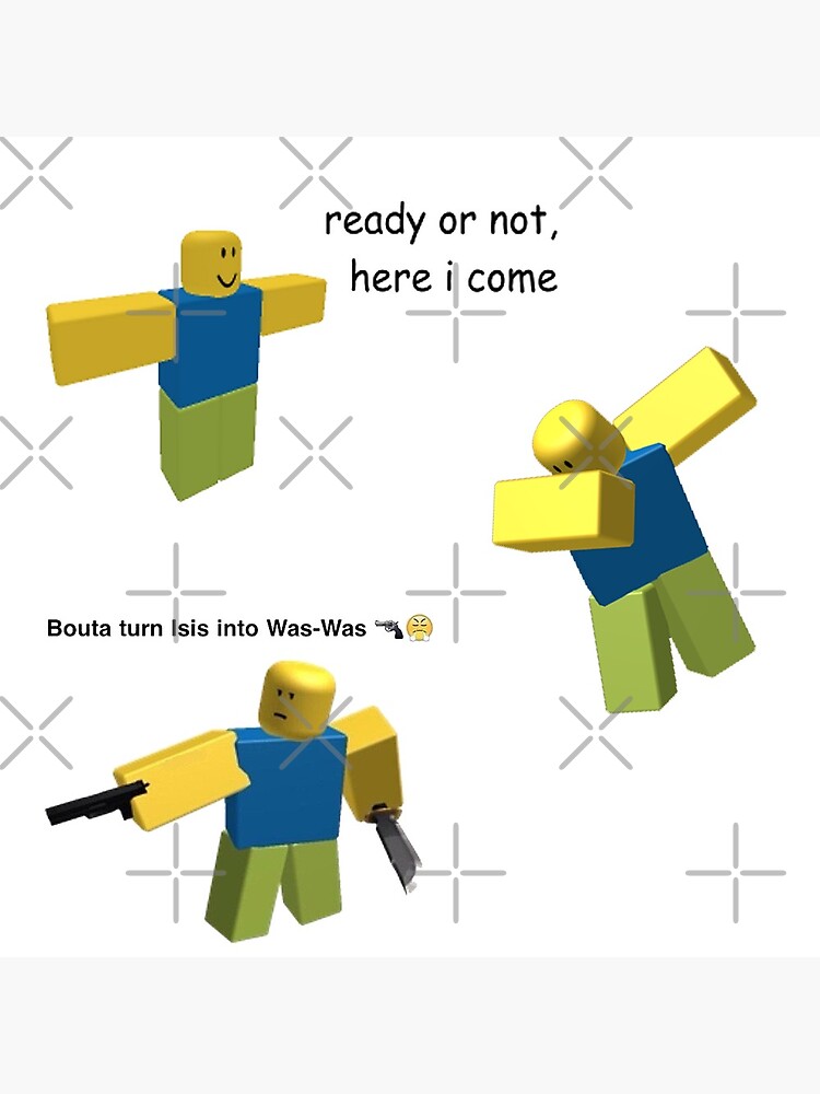Roblox Meme Sticker Pack Greeting Card By Andreschilder Redbubble - offensiverobloxmemes offensive roblox memes