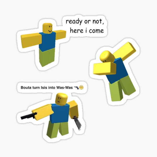 Roblox Pack Stickers Redbubble - albert roblox funny stupid memes roblox memes
