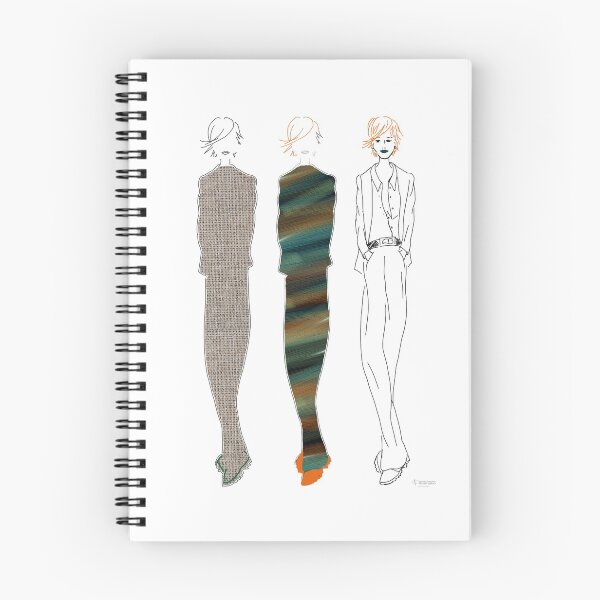 Item preview, Fashion sketch of 3 ladies designed and sold by Barbara Baumann Illustration.