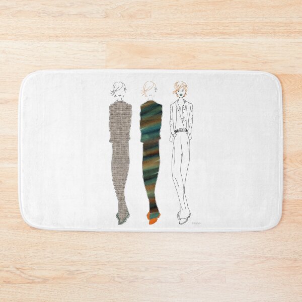 Item preview, Fashion sketch of 3 ladies designed and sold by Barbara Baumann Illustration.