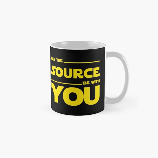 May The Source Be With You Yellow Coder & Sci-Fi Geek Design Classic Mug