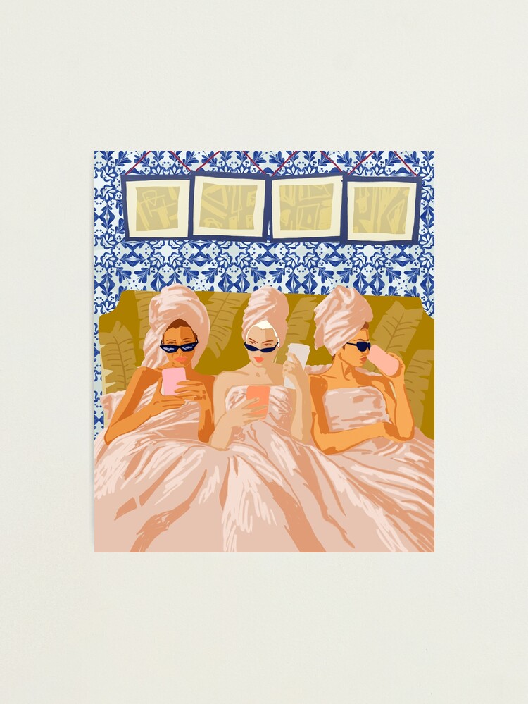 Photographic Print, Ladies-Only Club | Girl Talk Slumber Party BFF | Bohemian Feminism Independent Moroccan Women designed and sold by 83oranges